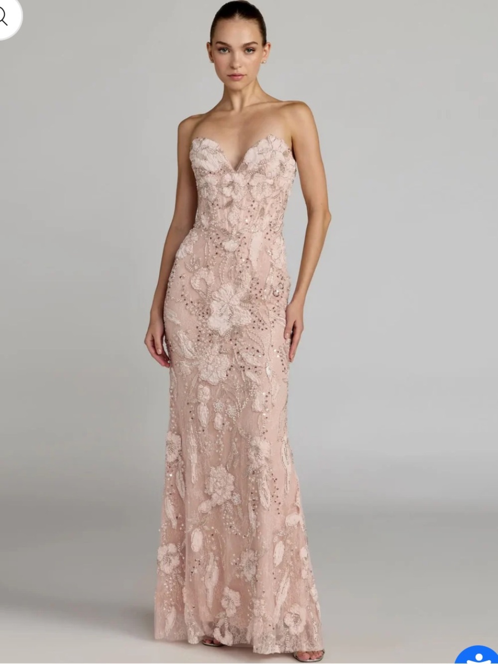 Mac Duggal 21283 Pink Sweetheart Embroidered Evening Gown